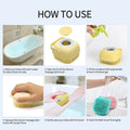 SHEDMEND Massage Bath Brush — Soft Rubber Bristles That Lather, Scrub & Soothe