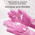 SHEDMEND Grooming Glove — Silicone Bristle Bath Glove Your Pet Will Actually Enjoy